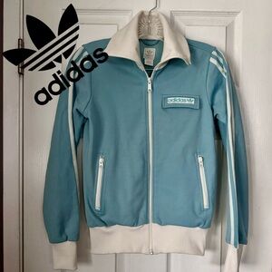 Adidas Originals Brussels Baby Blue Track Jacket Trefoil Full Zip Small